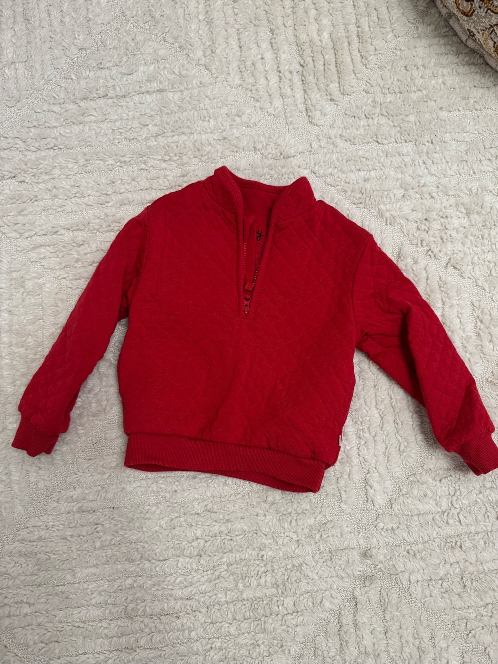 Little Sleepies Red Quilted Half-Zip Turtleneck Sweater
